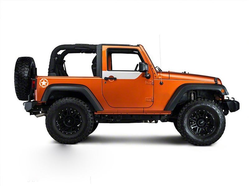 Hooke Road Star Bumper Sticker Body Truck Cars Decals Decoration for Jeep Wrangler YJ TJ JK JL Gladiator Tundra Tacoma F150 RAM Pickup Trucks All Cars - White, 6.3inches - Image 3